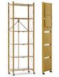 6-tier No Assembly Metal Folding Bookshelves Rack On Wheels For Office, Pantry, Kitchen, Living Room, Bedroom, Classroom, Standing Shelf,4 Colors